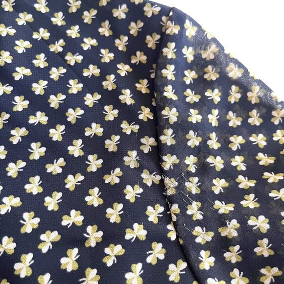 Orla Kiely RARE chiffon clover shamrock ditsy  print midi dress size 6 - Picture 13 of 14